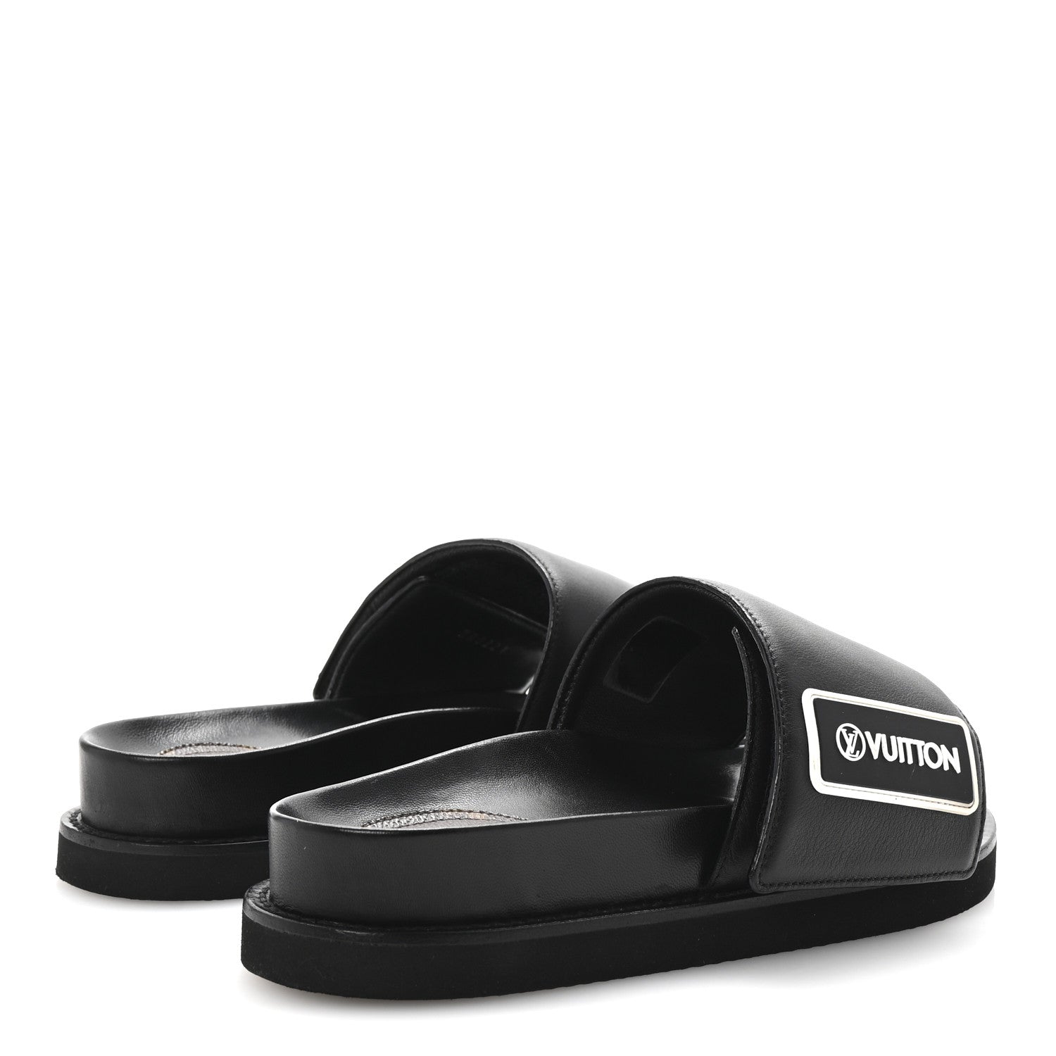 Louis Vuitton Calfskin Womens Pool Pillow Sunset Mules 38 Black 5 of 9
