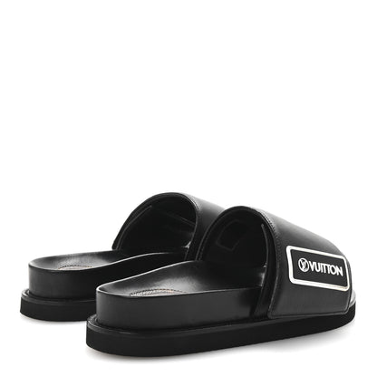 Louis Vuitton Calfskin Womens Pool Pillow Sunset Mules 38 Black 5 of 9