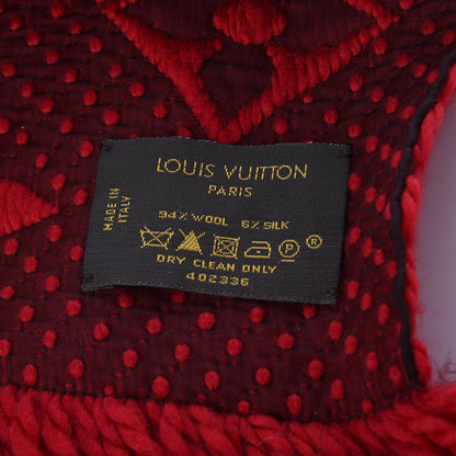 Louis Vuitton Wool Silk Logomania Scarf Rubis 4 of 4