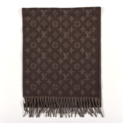 Louis Vuitton Cashmere Wool Monogram Gradient Scarf Noisette 2 of 5