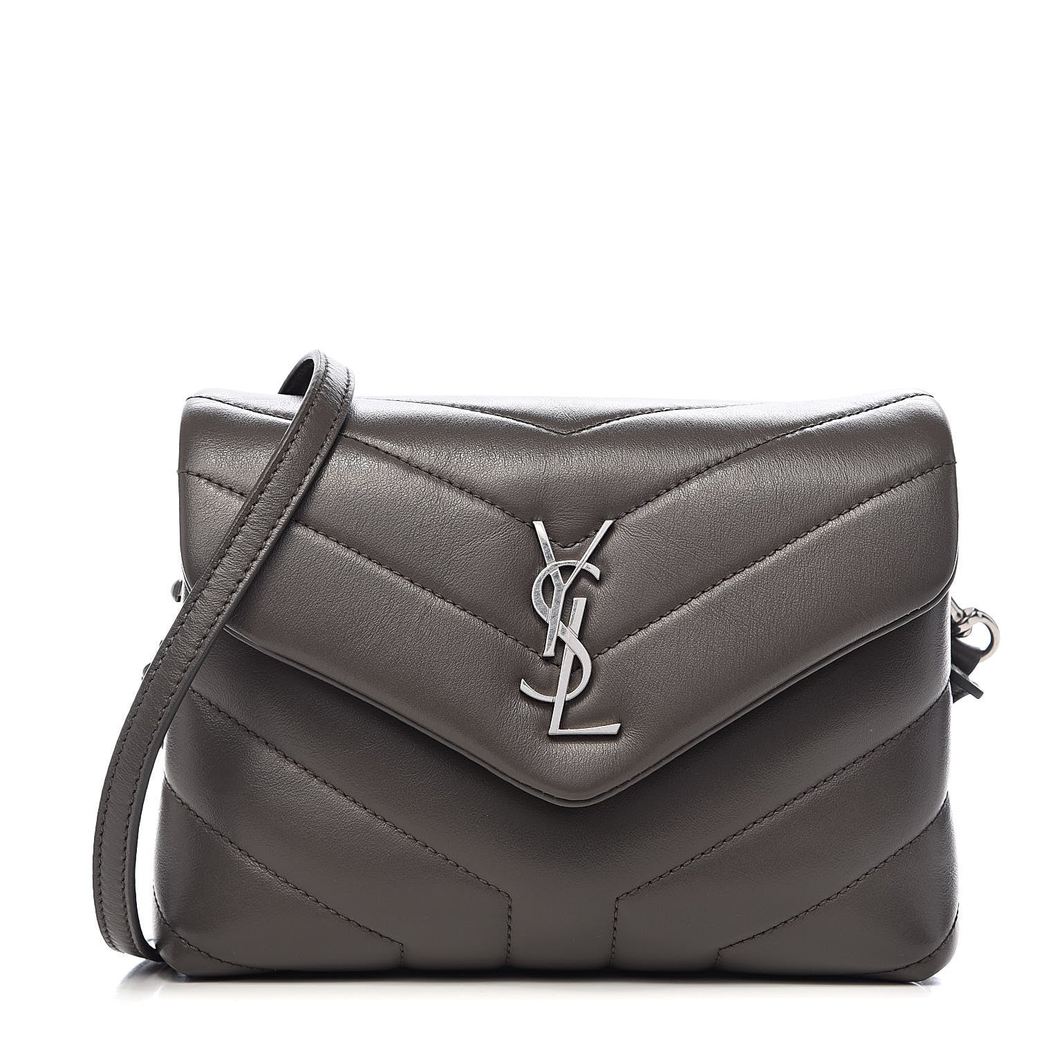 Saint Laurent Calfskin Y Quilted Monogram Toy Loulou Crossbody Bag Earth 1 of 11