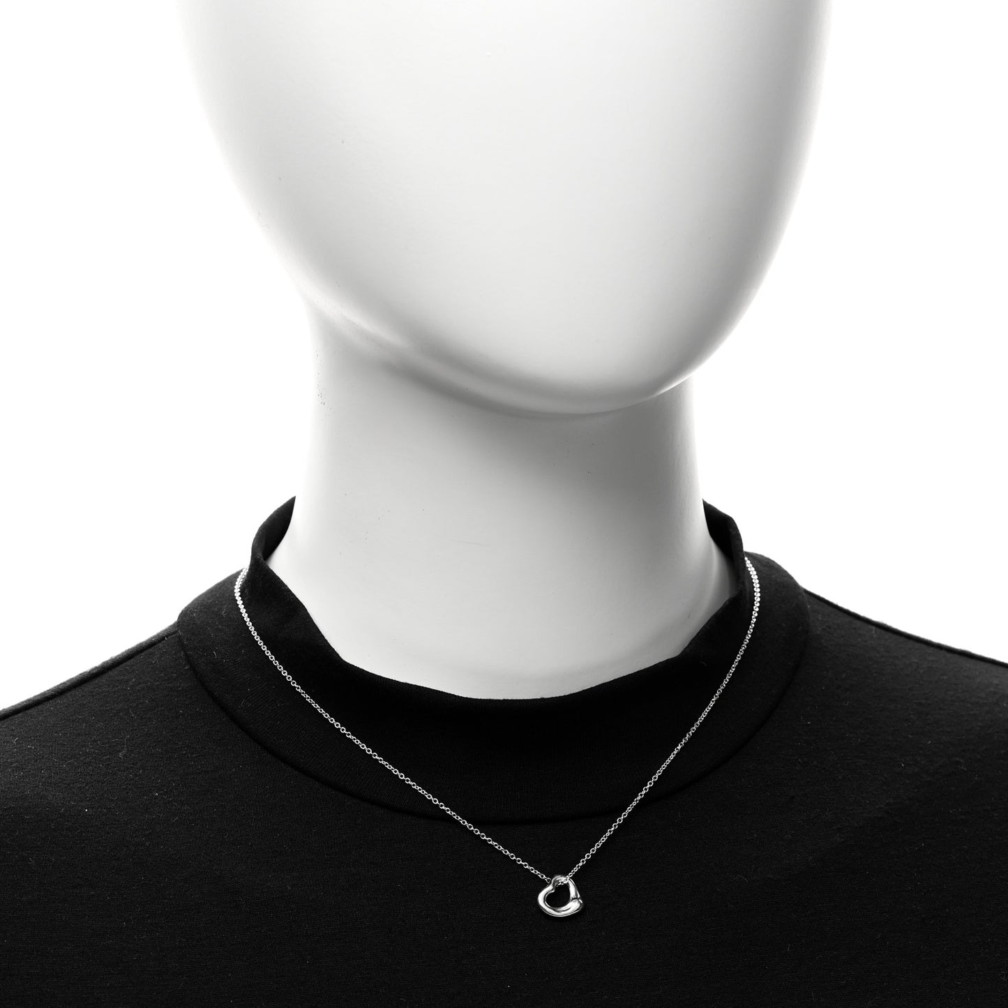 Sterling Silver Elsa Peretti 11mm Open Heart Pendant Necklace