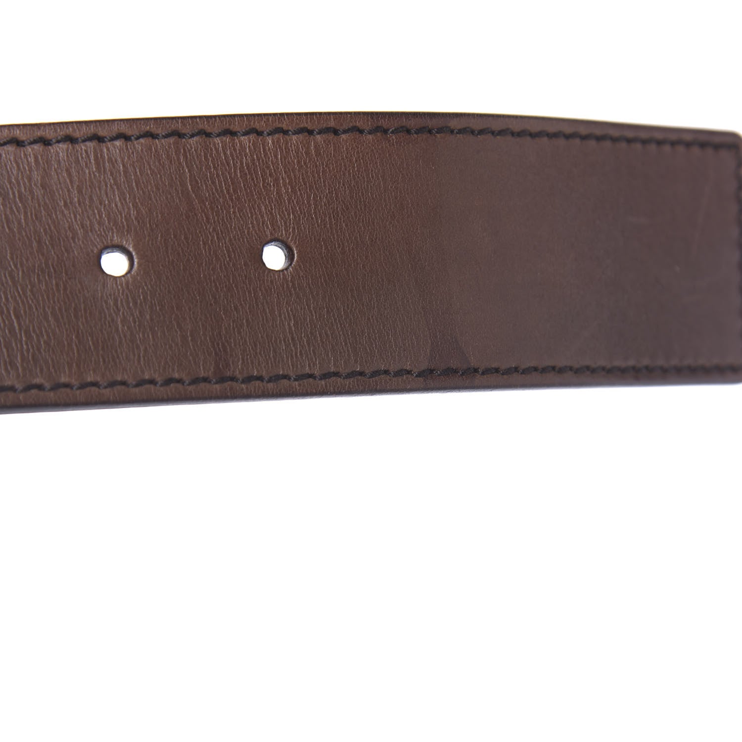 Gucci Calfskin Monogram Belt 80 32 Black Brown 6 of 6