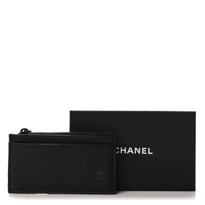 Chanel Calfskin Quilted Zip Card Holder So Black 8 of 8
