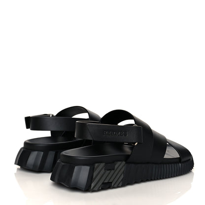 Hermes Calfskin Goatskin Mens Electric Sandals 42 Black 4 of 8