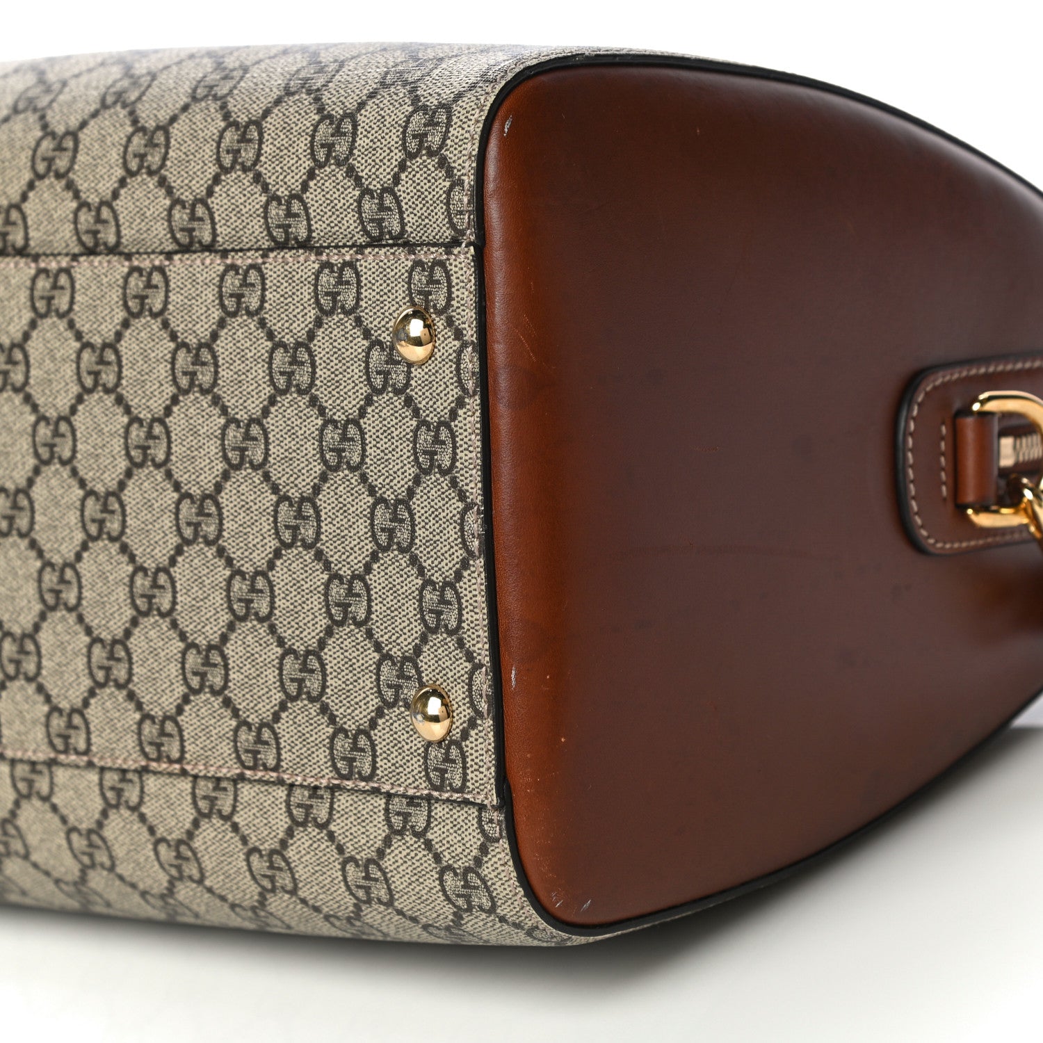 Gucci GG Supreme Monogram Medium Boston Beige Cuir 10 of 26