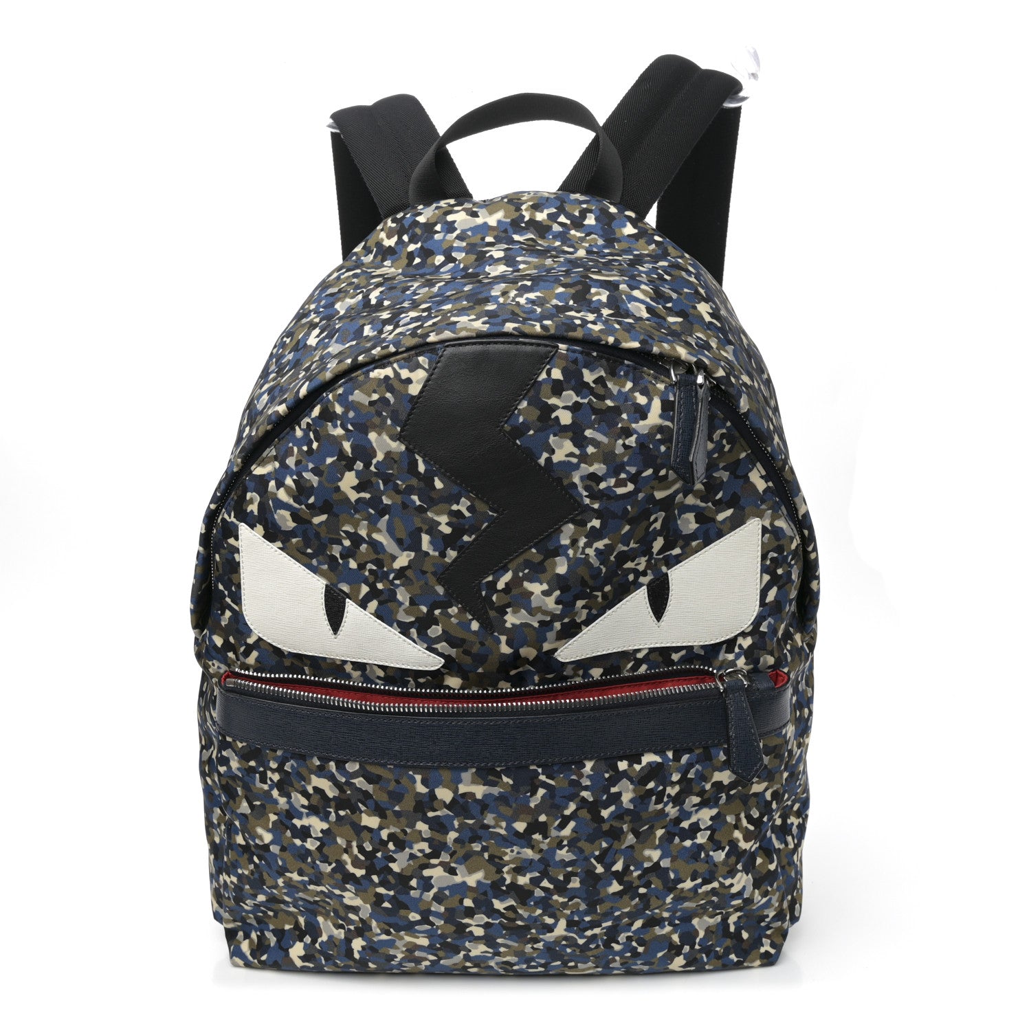 Fendi Nylon Vitello Elite Flamingo Granite Lightning Monster Eyes Backpack  Military Lavagna Multicolor 3 of 31