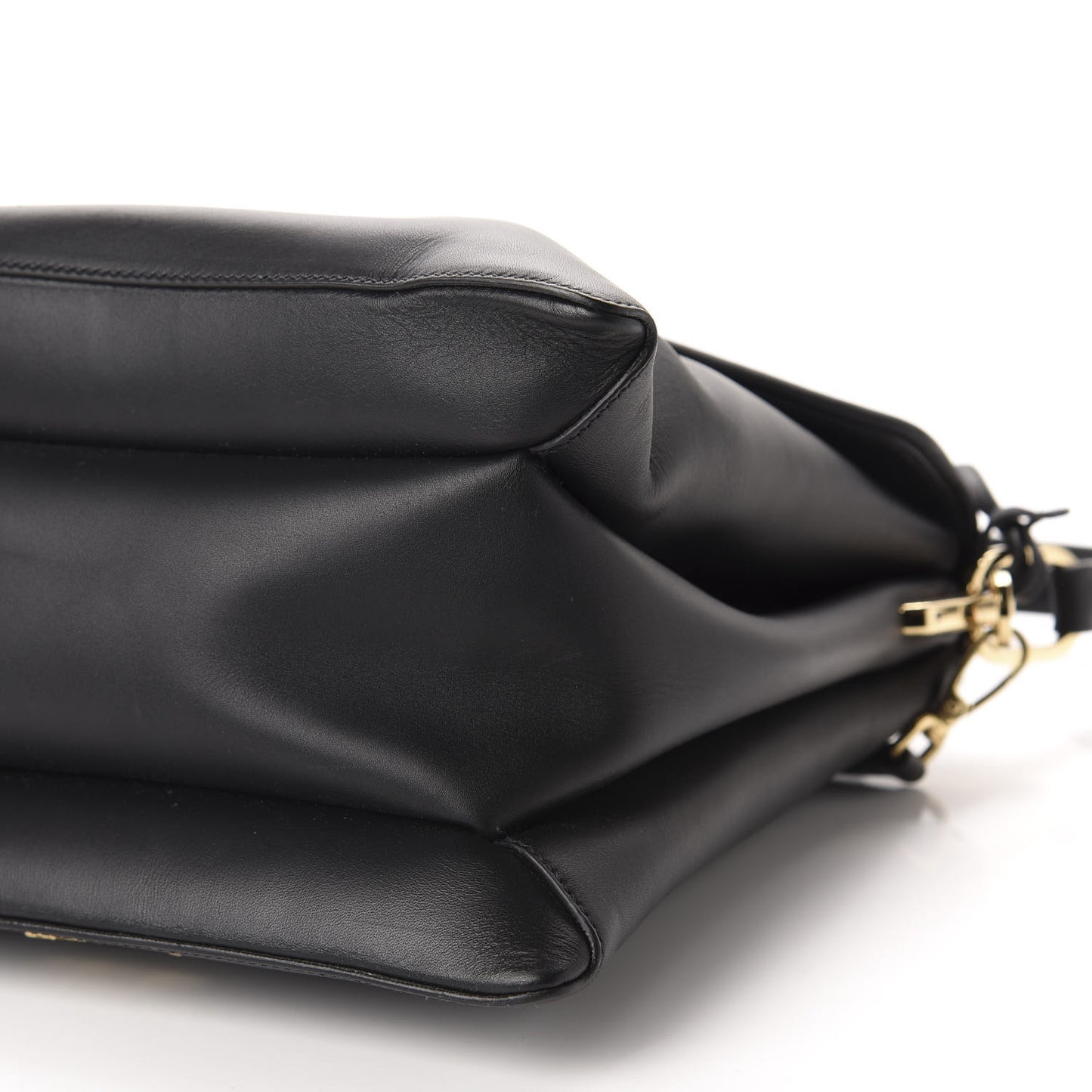 New Calfskin Medium Ingrid Top Handle Bag Black