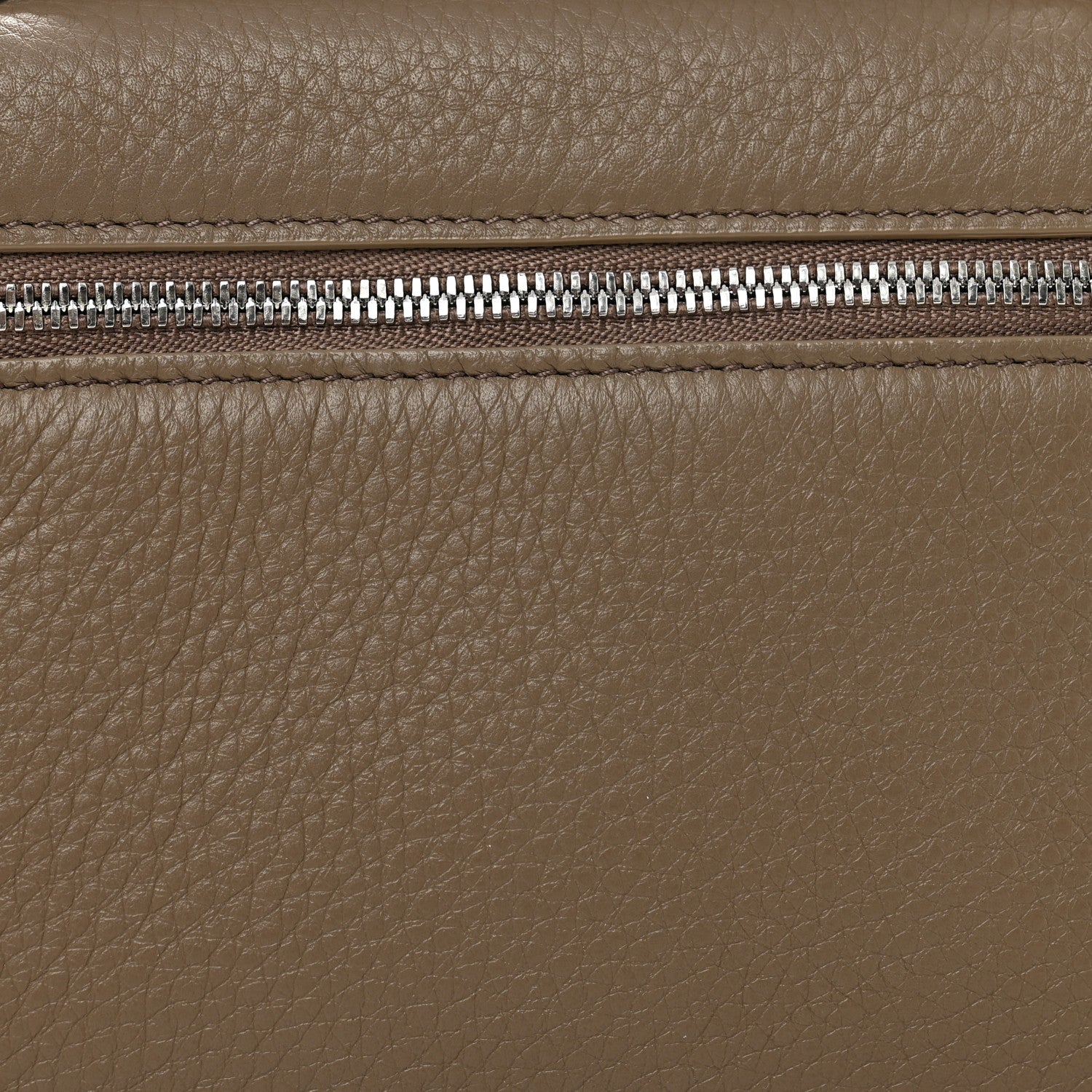 Loro Piana Grained Calfskin L19 Extra Pocket Pouch Warm Mastic 7 of 9
