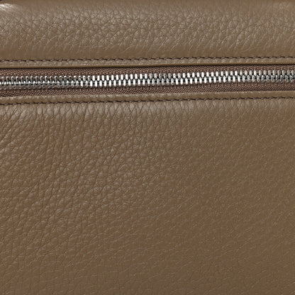 Loro Piana Grained Calfskin L19 Extra Pocket Pouch Warm Mastic 7 of 9