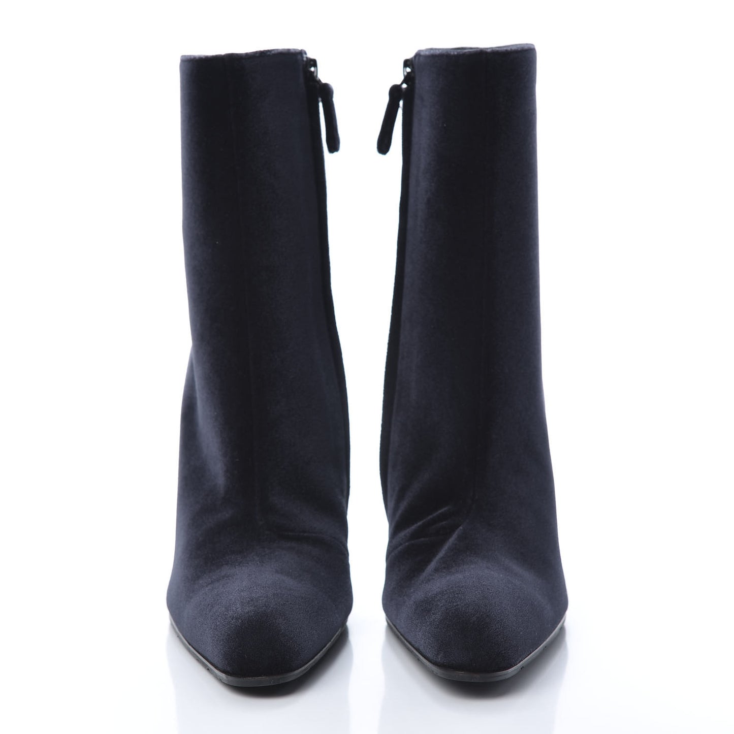 Smooth Velvet Ankle Boots 39 Black
