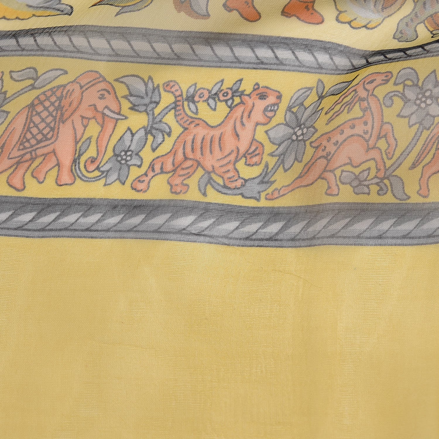 Hermes Cashmere Silk Chasse En Inde Shawl 140 8 of 9