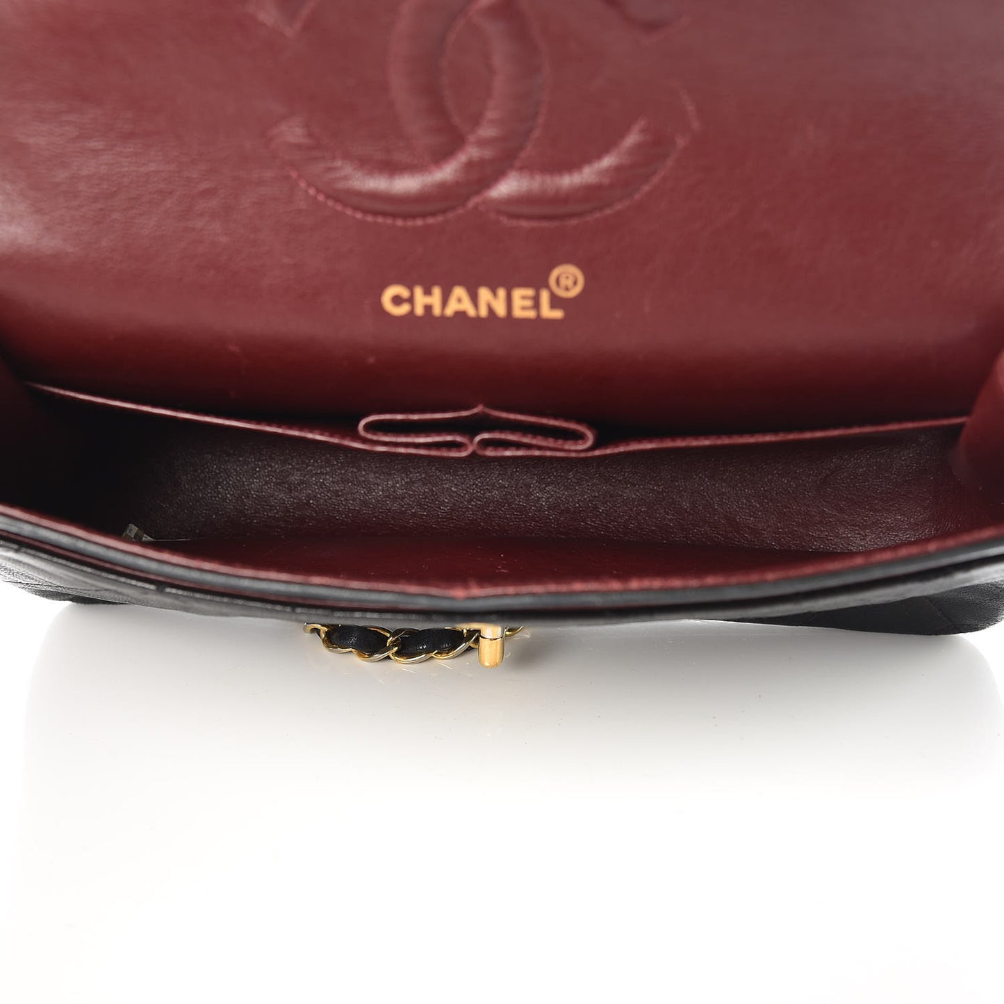 Lambskin Quilted Medium Double Flap Black