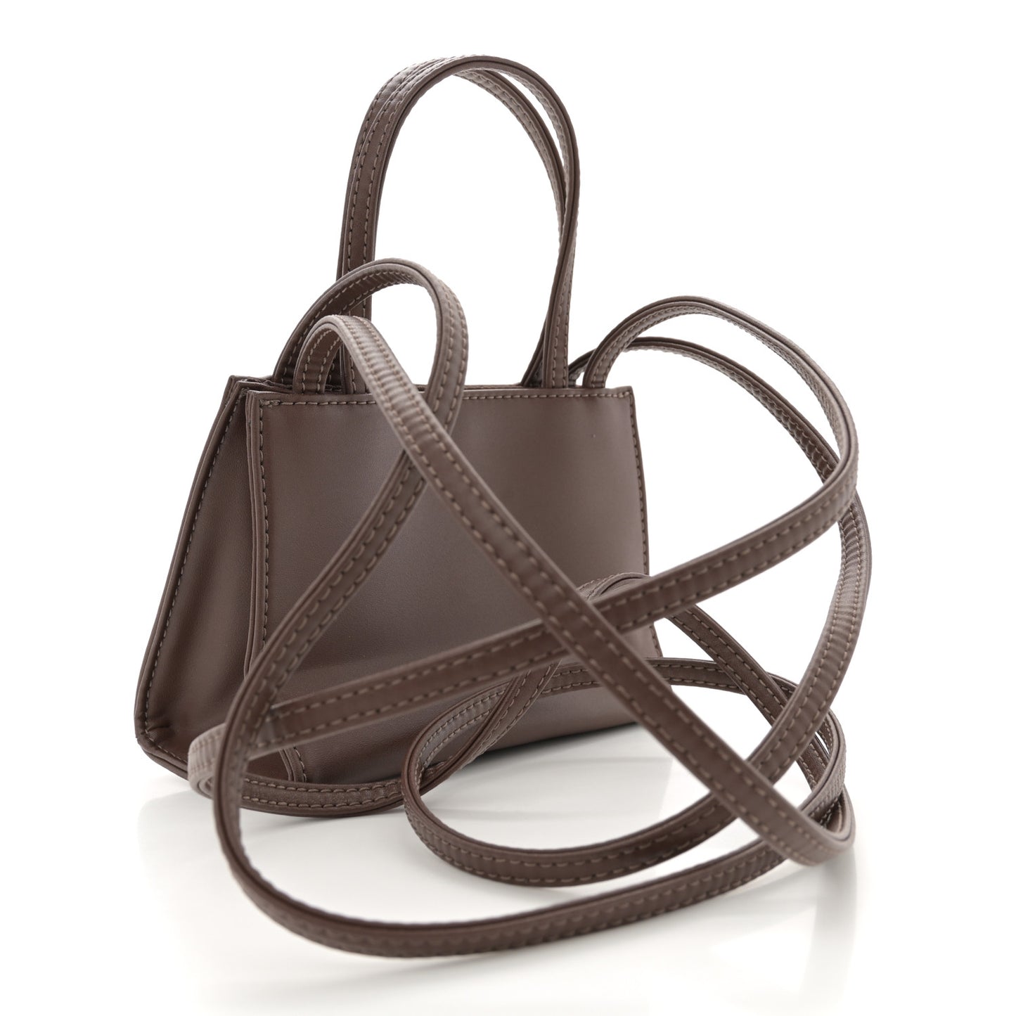 Vegan Leather Small Shopping Bag Chocolate