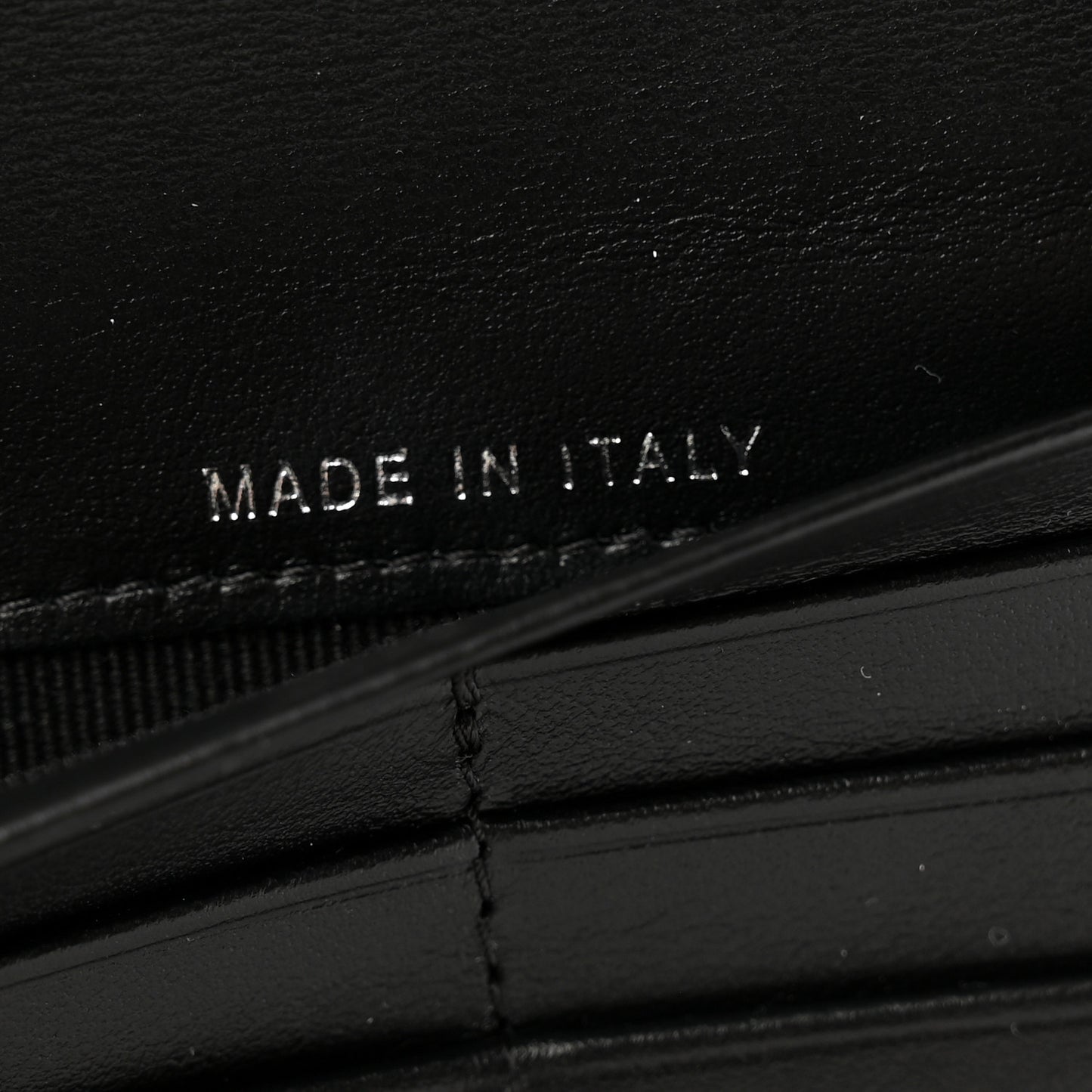 Grained Calfskin Quilted Long Zipped Wallet So Black