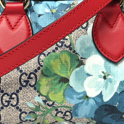 Gucci GG Supreme Monogram Blooms Mini Boston Navy Blue Hibiscus 9 of 14