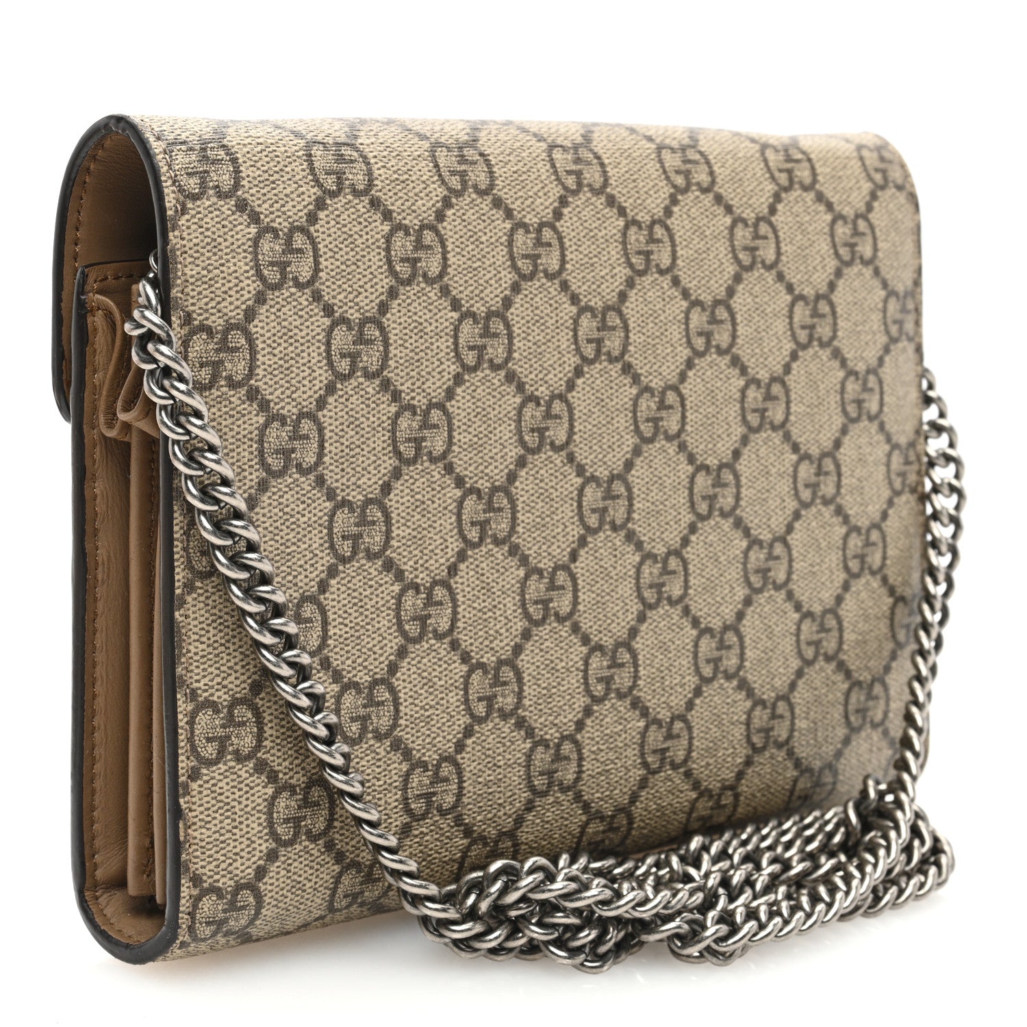 Gucci GG Supreme Monogram Mini Dionysus Chain Wallet Beige Taupe 3 of 9