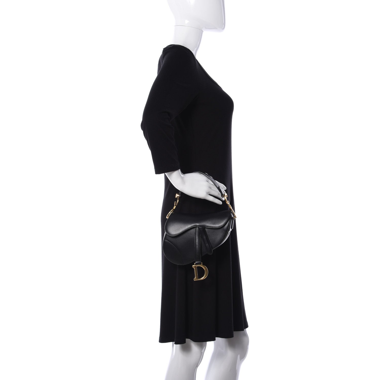 Christian Dior Calfskin Mini Saddle Bag Black 2 of 9