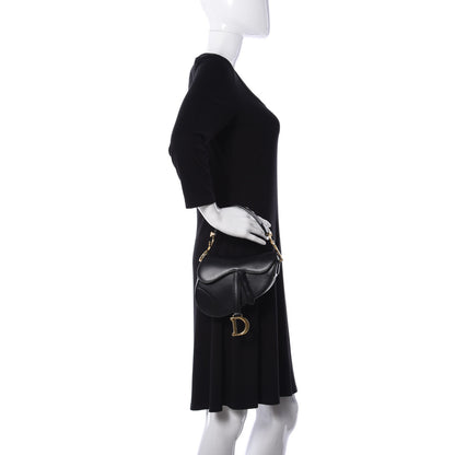 Christian Dior Calfskin Mini Saddle Bag Black 2 of 9