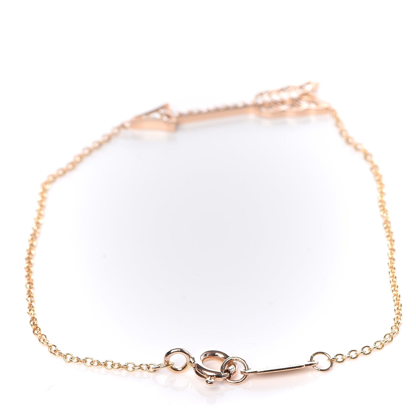 18K Rose Gold Diamond Arrow Bracelet