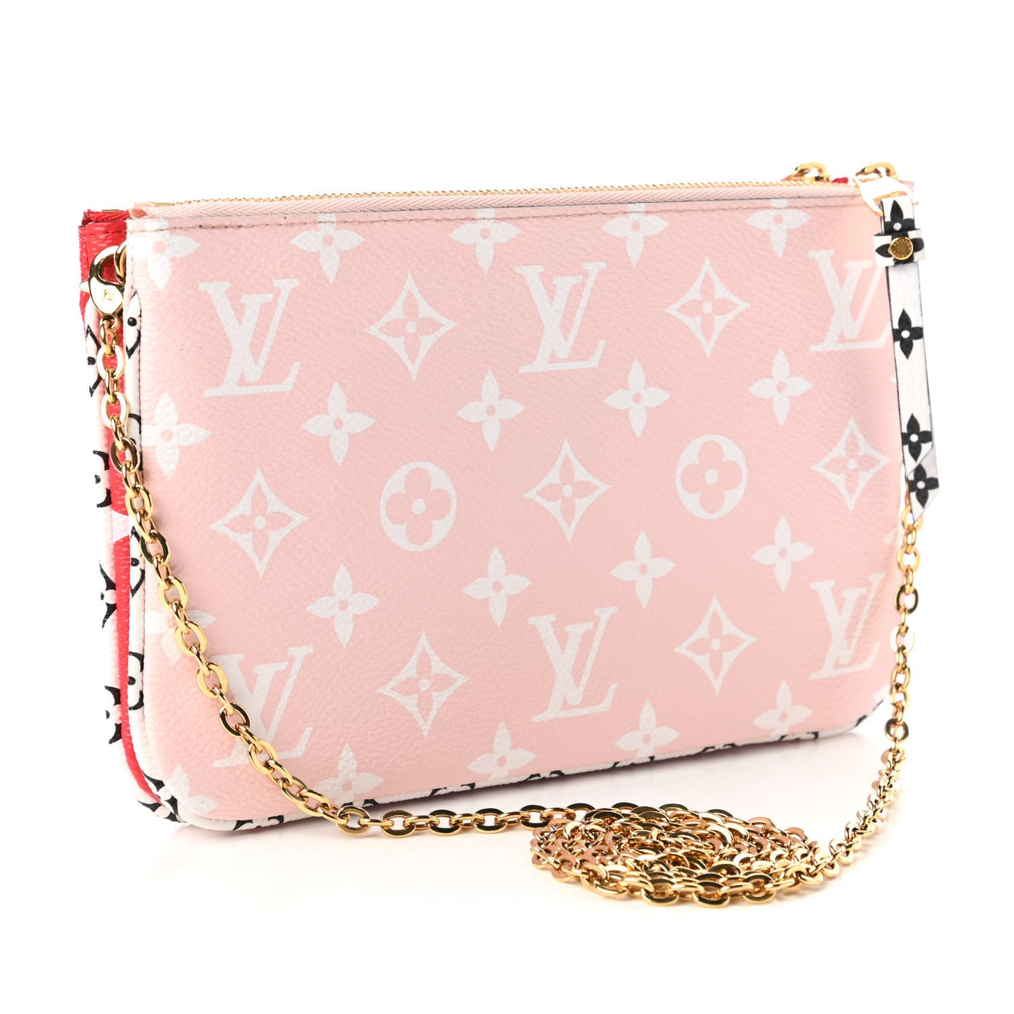 Monogram Giant Double Zip Pochette Rouge