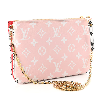 Louis Vuitton Monogram Giant Double Zip Pochette Rouge 3 of 10