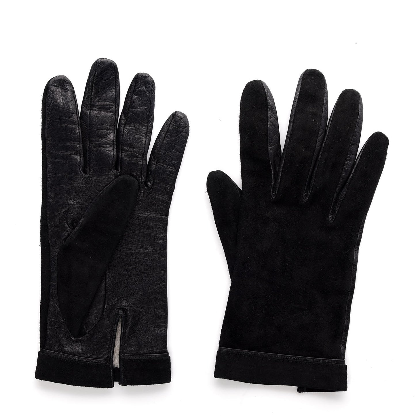 Suede Lambskin Gloves 7.5 Black