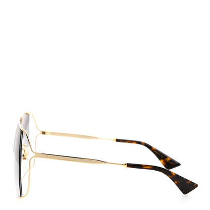 Gucci Metal Square Frame Sunglasses GG0817S Gold Grey 3 of 8