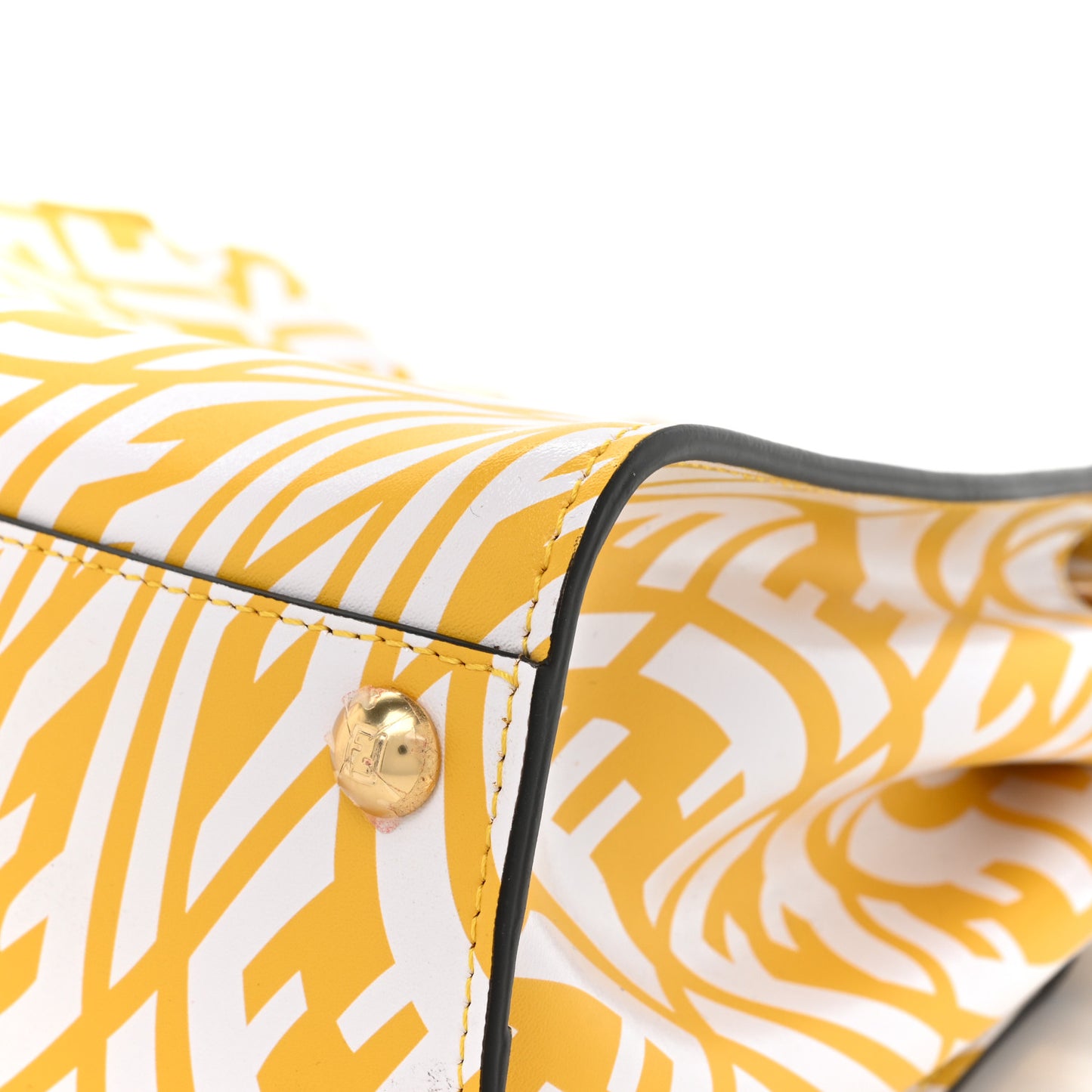 X SARAH COLEMAN Vitello Liberty Shiny Nappa Plexiglass FF Vertigo Mini Peekaboo Iconic Satchel Mimosa White