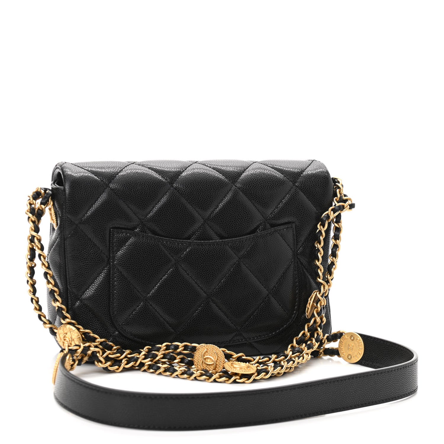 Chanel Caviar Quilted Small Twist Your Buttons Flap Black 3 of 11