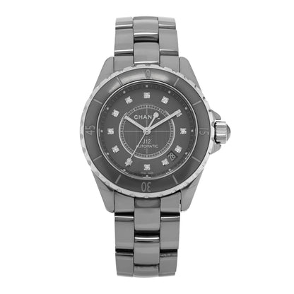 Chanel Titanium Ceramic Diamond 38mm J12 Automatic Watch 1 of 5