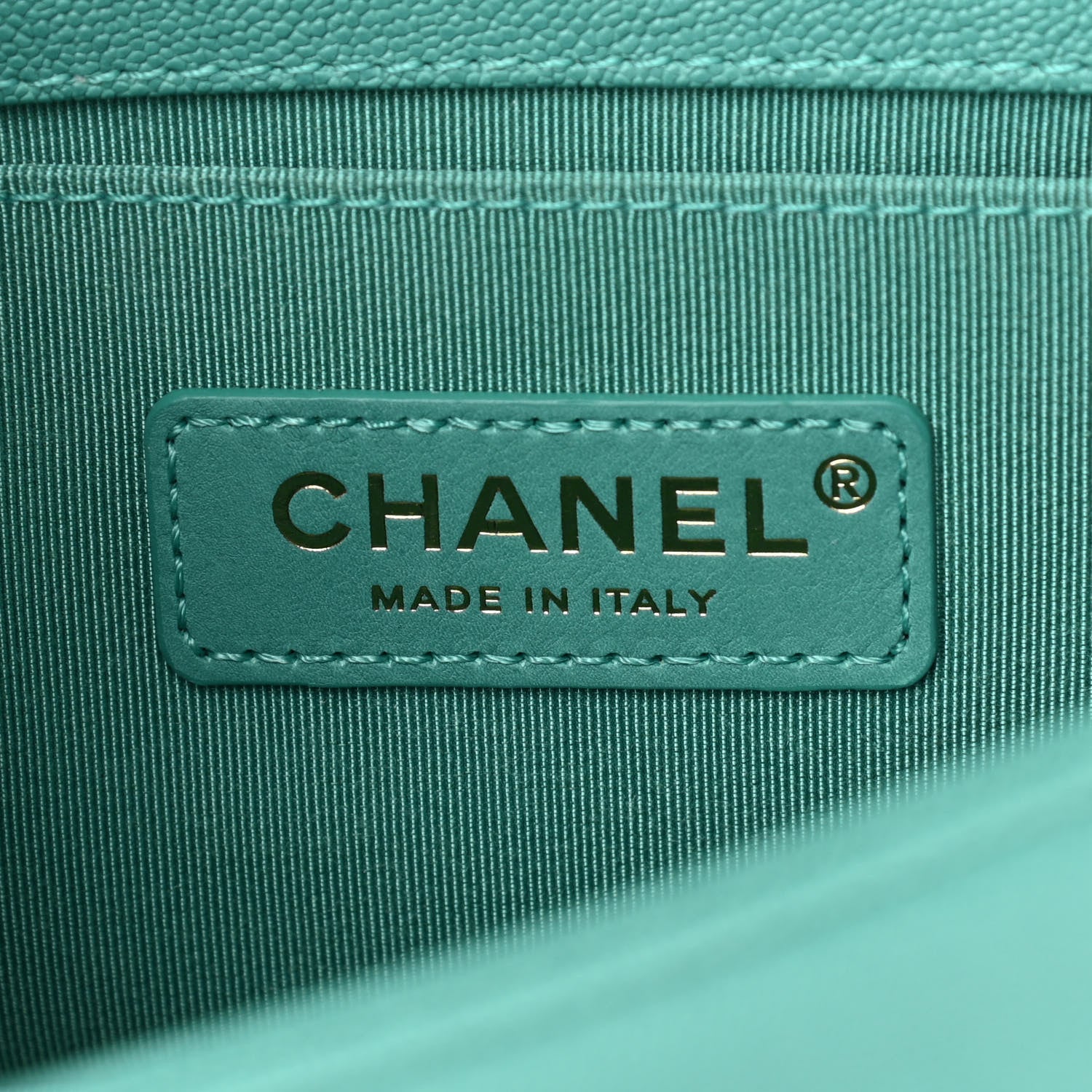 Chanel Caviar Chevron Quilted Small Boy Flap Green 6 of 10
