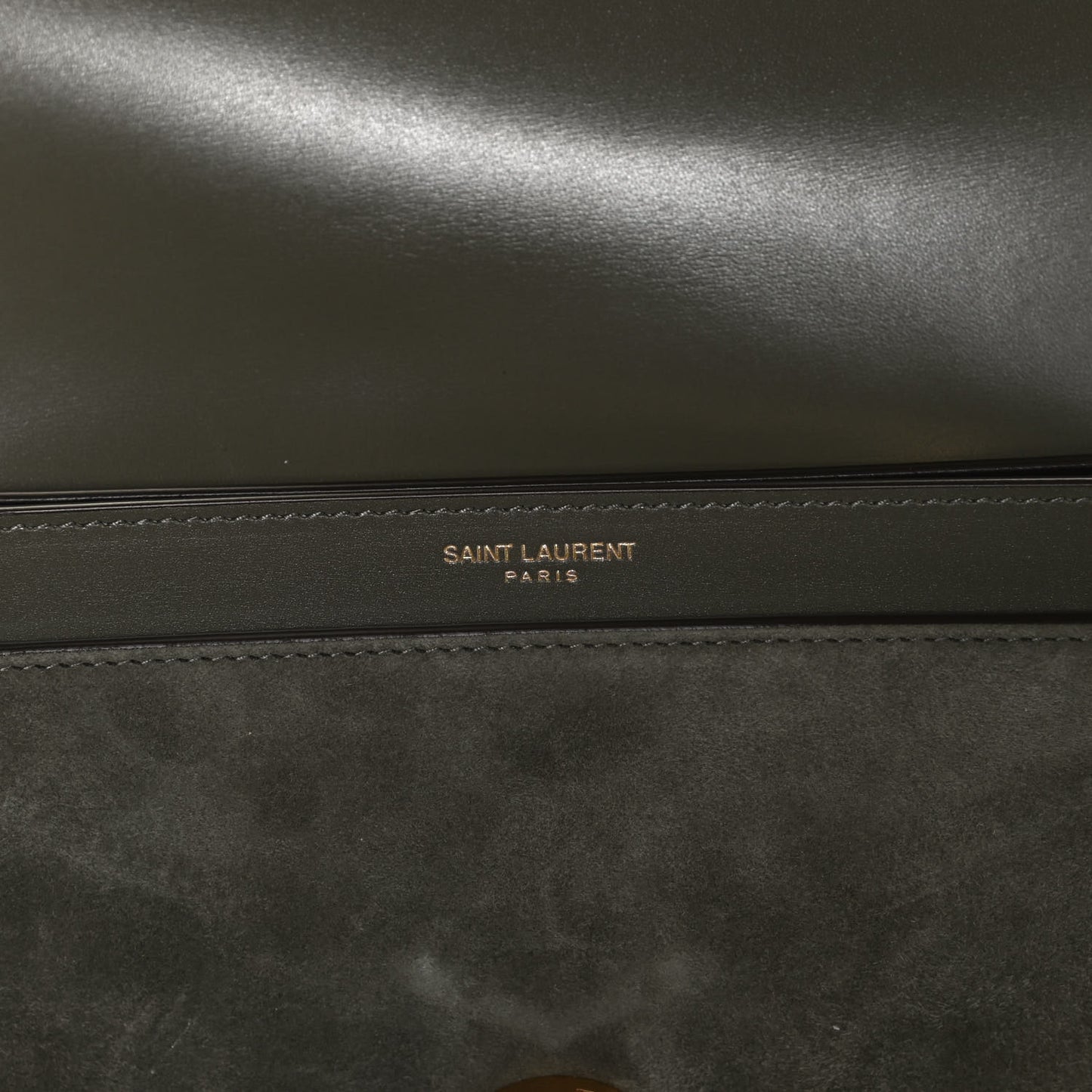 Smooth Calfskin Suede Monogram Cassandra Clasp Bag Olive Green