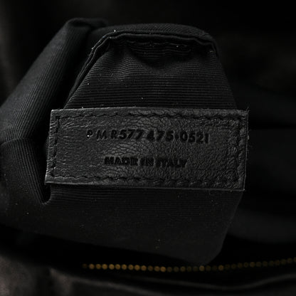 Saint Laurent Lambskin Quilted Medium Loulou Puffer Monogram Chain Satchel Black 7 of 11