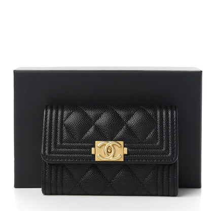 Chanel Caviar Quilted Boy Flap Card Holder Black 12 of 12