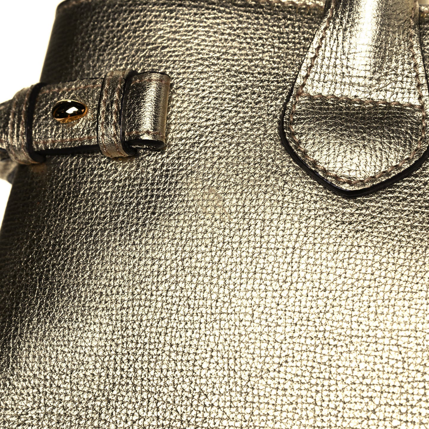 Metallic Grainy Calfskin House Check Medium Banner Tote Gold