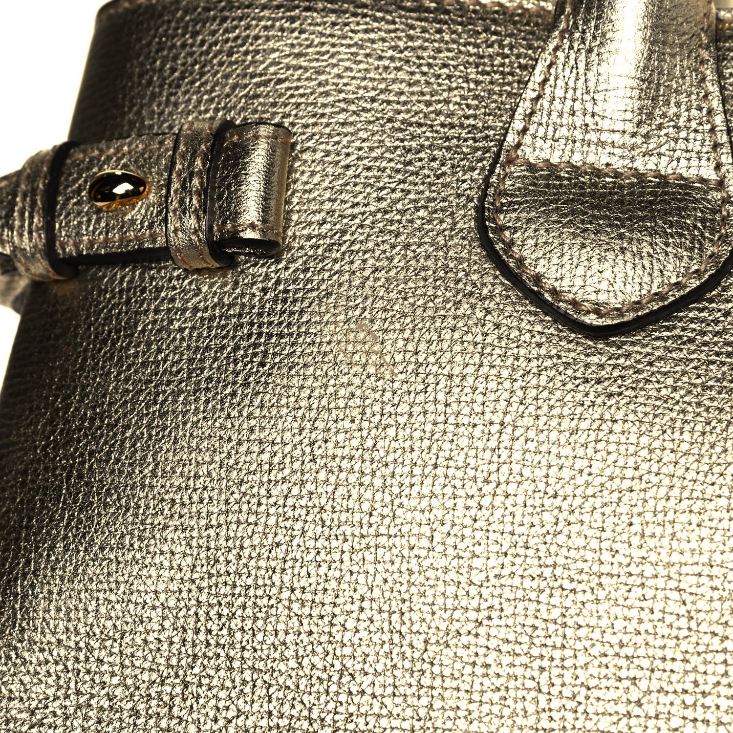 Burberry Metallic Grainy Calfskin House Check Medium Banner Tote Gold 11 of 12