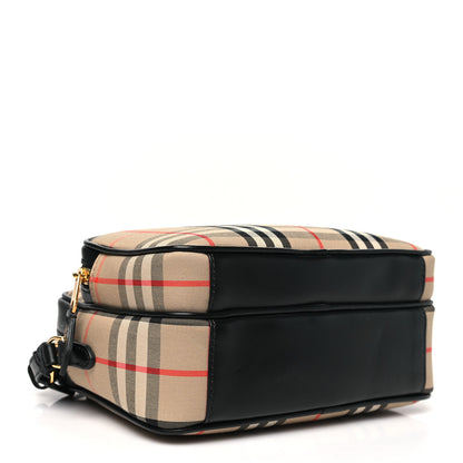 Burberry Calfskin Vintage Check Medium Camera Bag Archive Beige 3 of 8