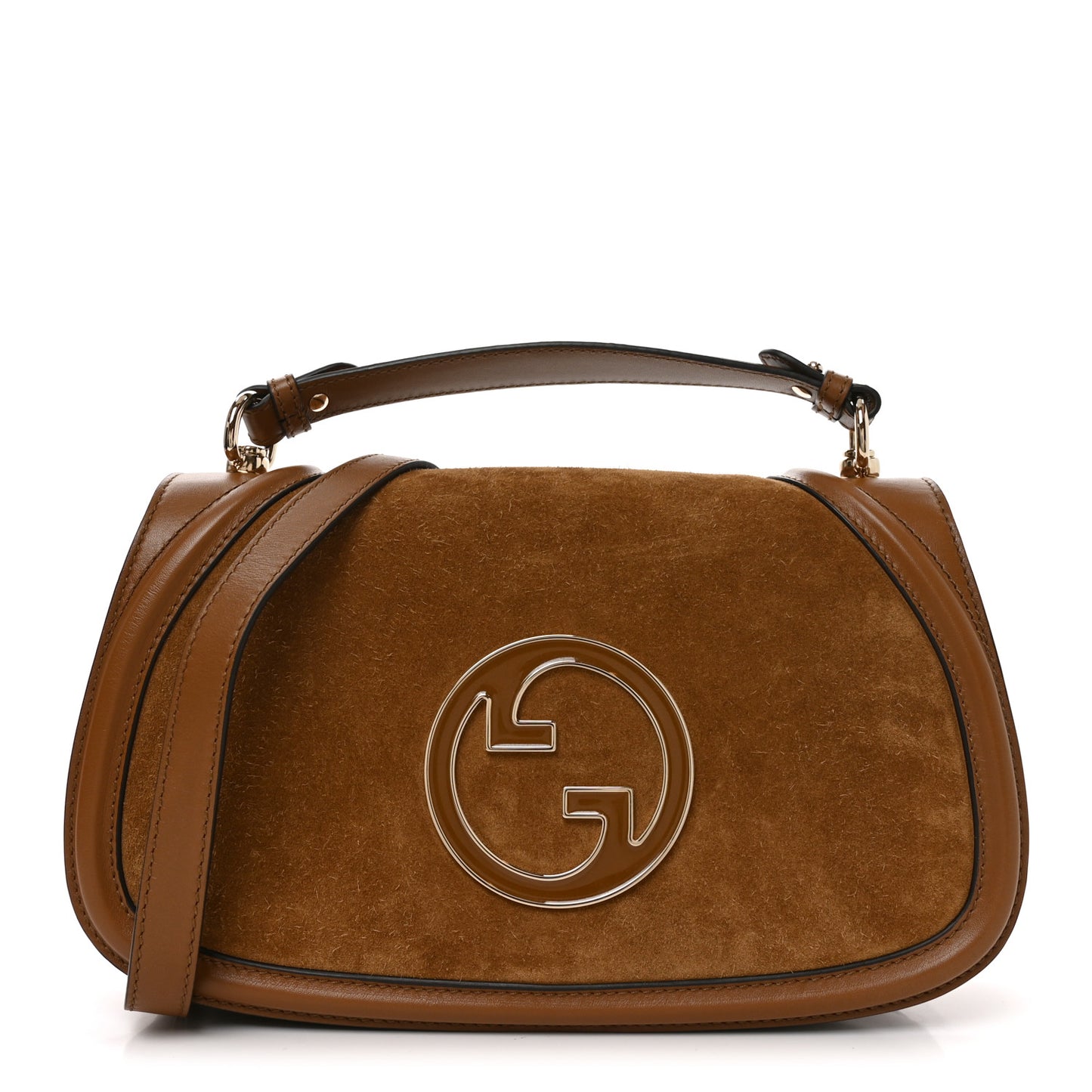 Suede Calfskin Blondie Medium Shoulder Bag Light Brown