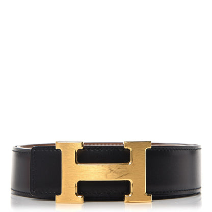 Hermes Box Togo 32mm H Belt 90 Black Gold 1 of 10