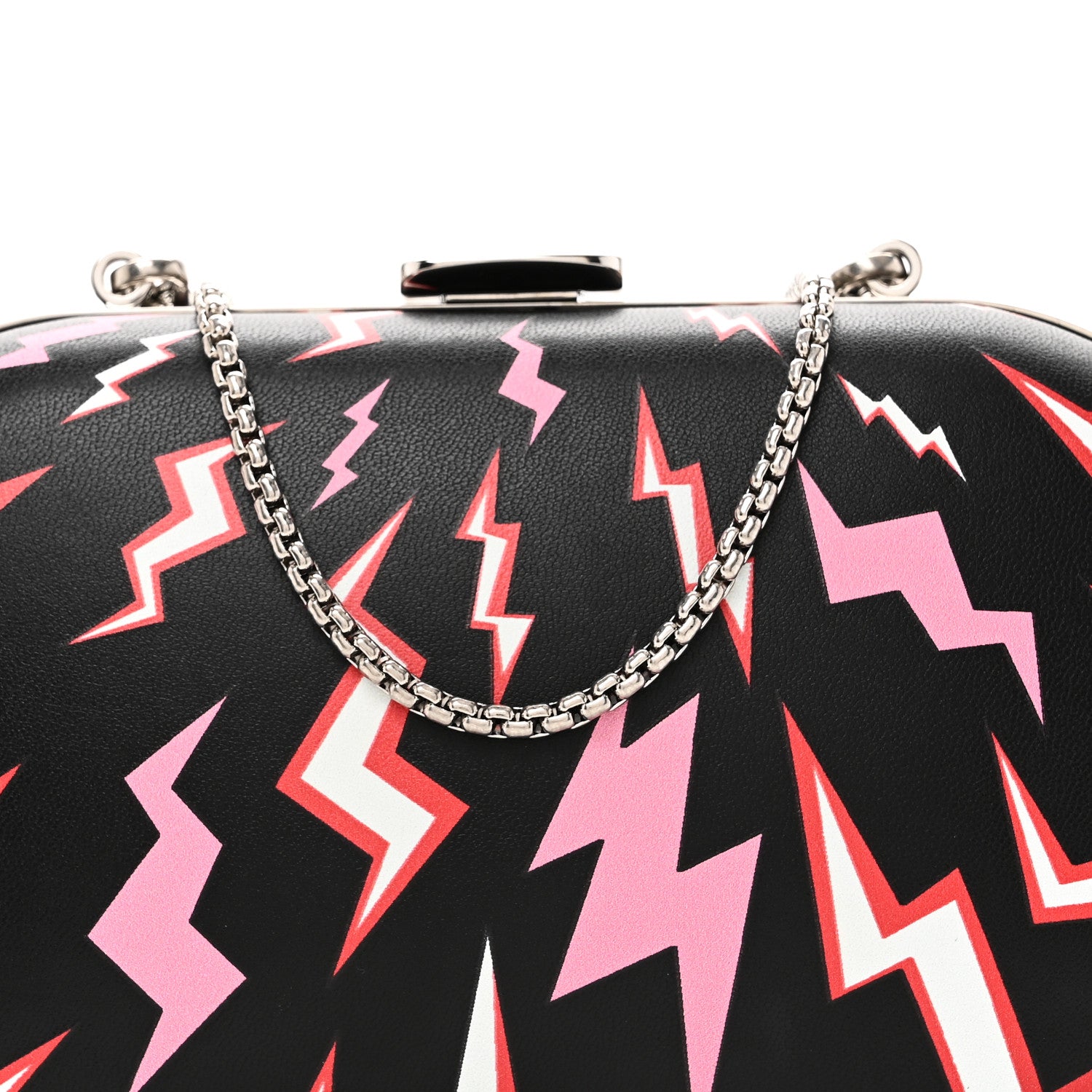 Prada X UNIVERSAL STUDIOS Nappa Thunder Frankenstein Clutch With Chain Lacca 7 of 9