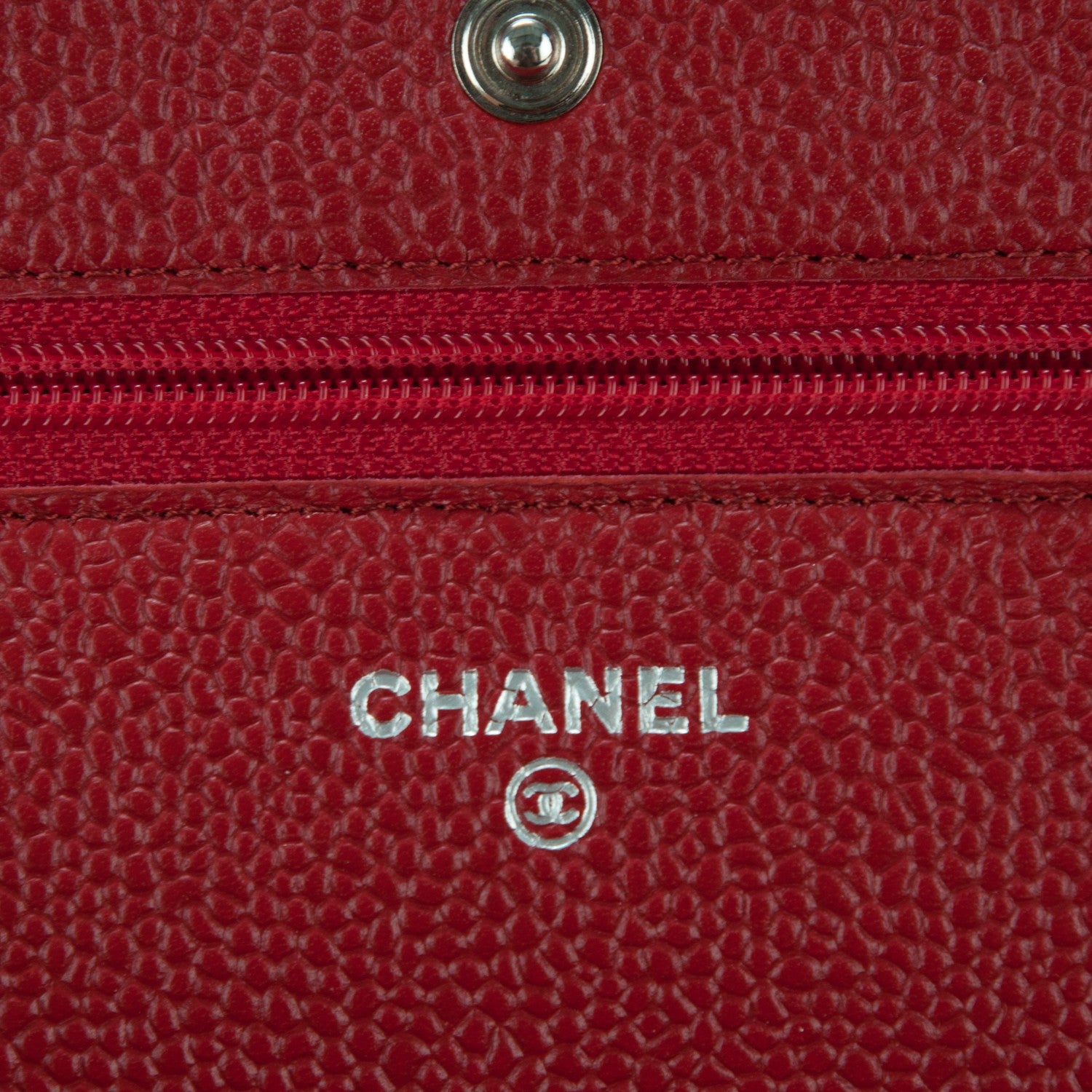 Chanel Caviar Quilted Wallet On Chain WOC Red 6 of 8