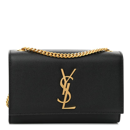 Saint Laurent Grain De Poudre Small Monogram Kate Satchel Black 1 of 10