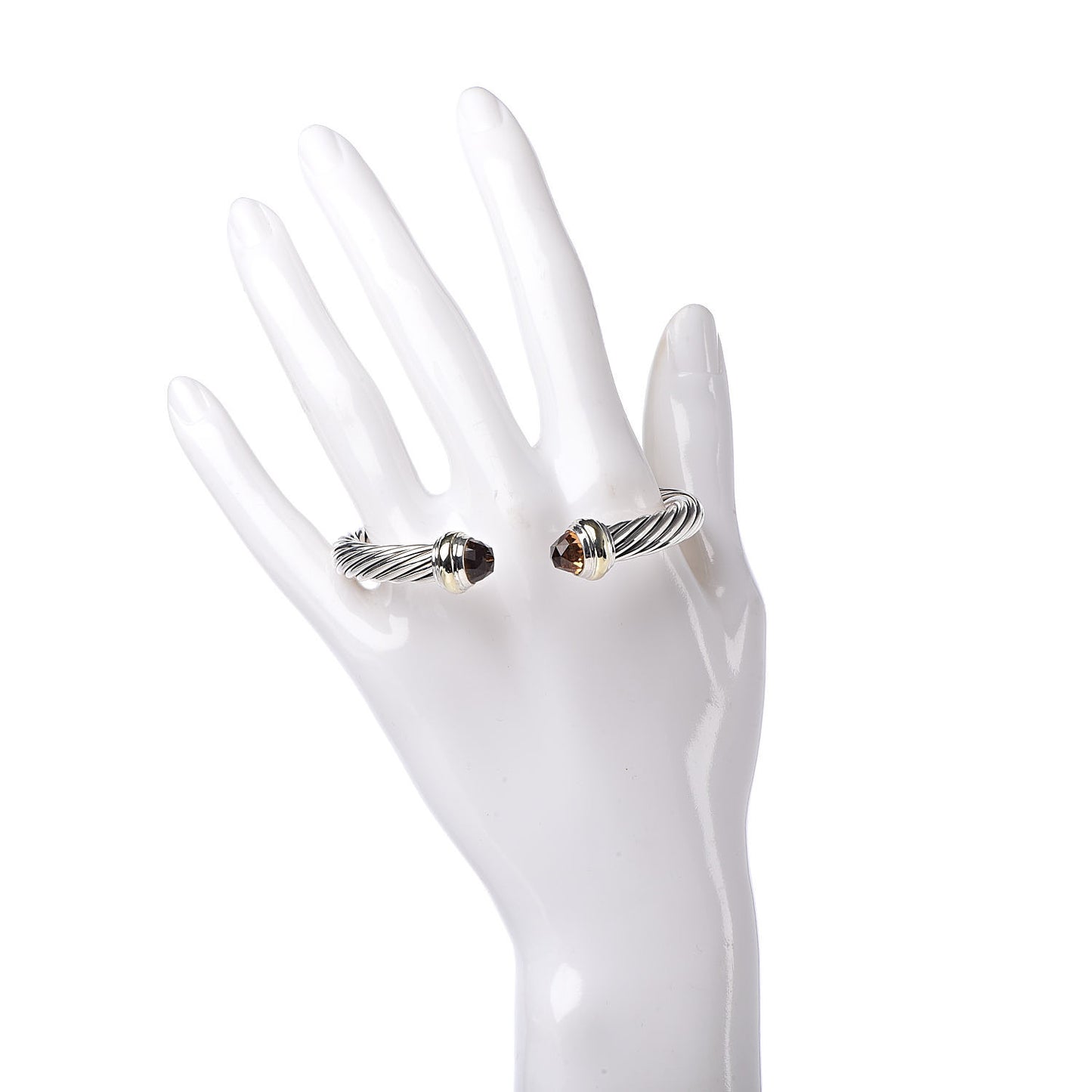 Sterling Silver 14K Yellow Gold Citrine 7mm Cable Classics Bracelet