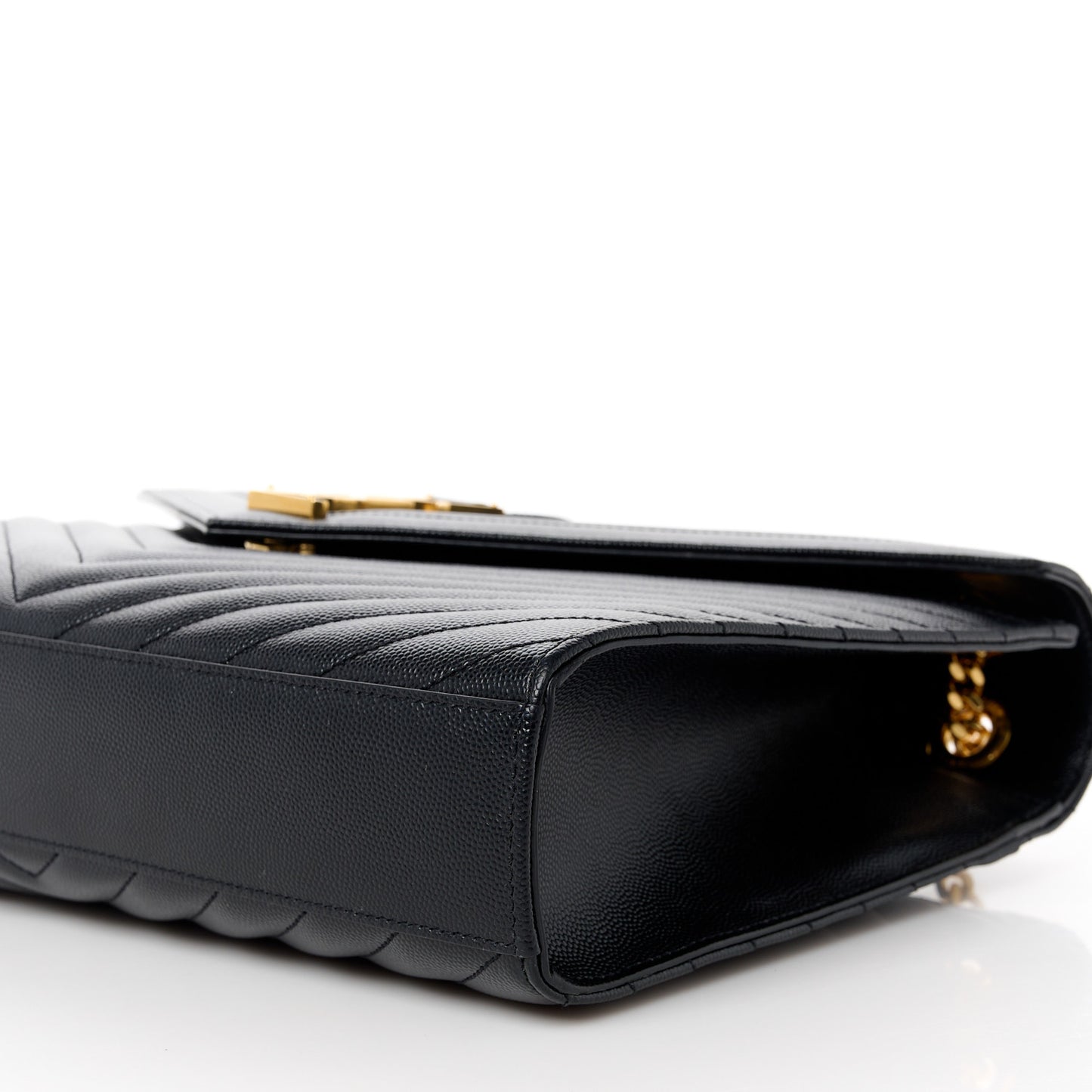 Grain De Poudre Matelasse Chevron Large Monogram Satchel Black
