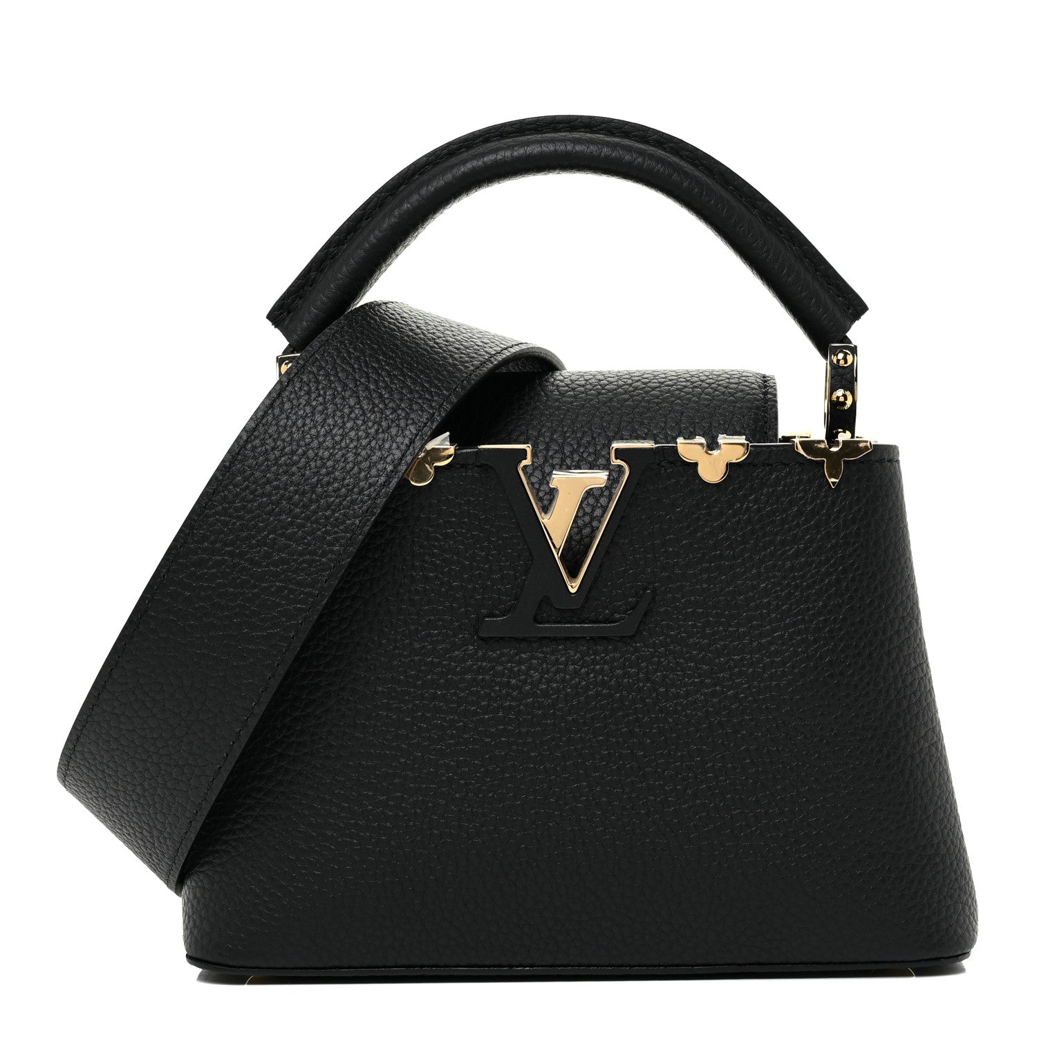 Louis Vuitton Taurillon Embellished Flower Crown Capucines Mini Black 1 of 13