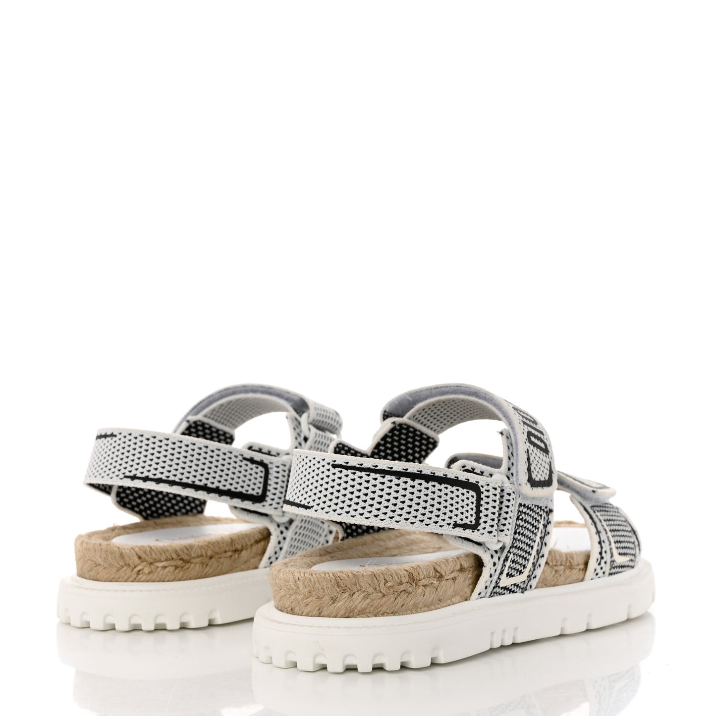 Technical Knit Jute Dioract 10mm Sandals 37 White Black