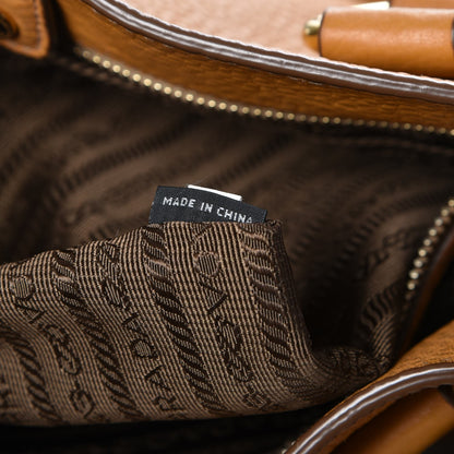 Prada Vitello Daino Side Zip Shopping Tote Caramel 7 of 14