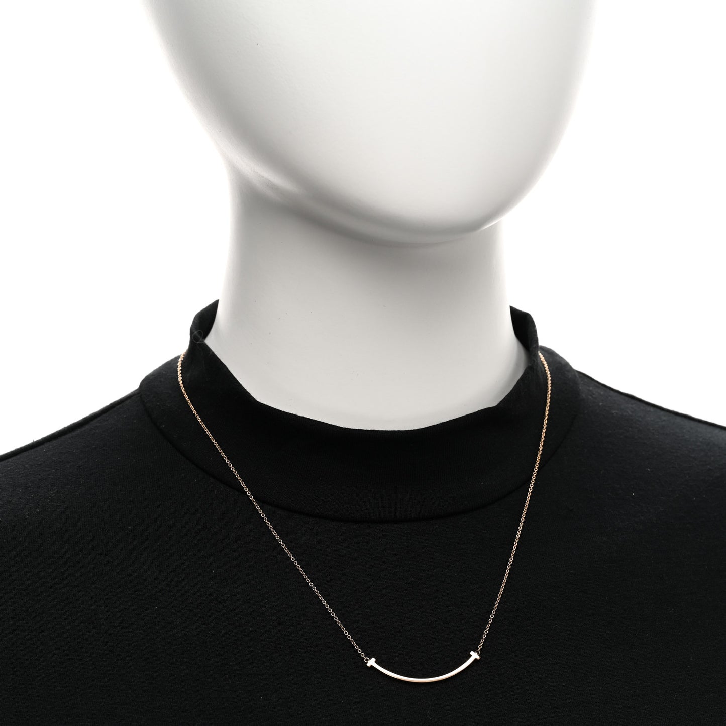 18K Rose Gold Small T Smile Pendant Necklace