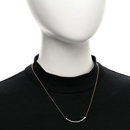 Tiffany 18K Rose Gold Small T Smile Pendant Necklace 2 of 5